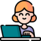 Computer worker colored Computer worker colored
